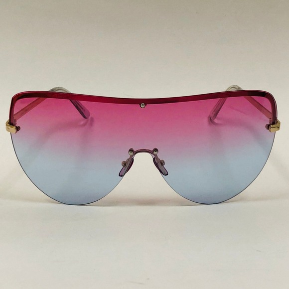 Shield Sunglasses Pink Blue Ombre Fashion Visor Sun Glasses Women Huge Shades - Picture 2 of 2